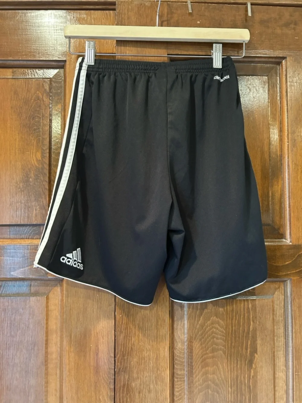 Adidas Youth Boys Small Black Soccer Shorts White Stripes Climacool Athletic‎ S